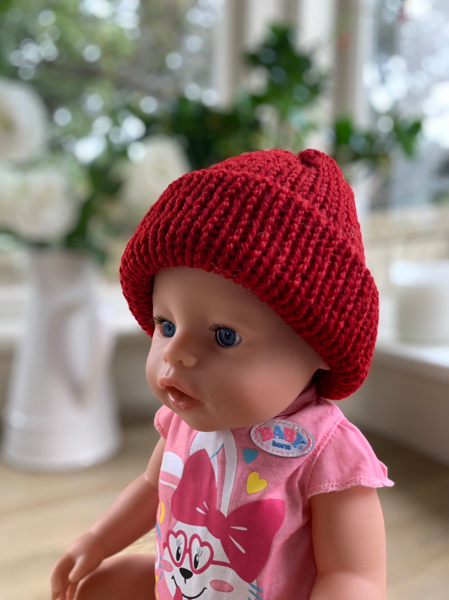 Baby beanie - Cherry red