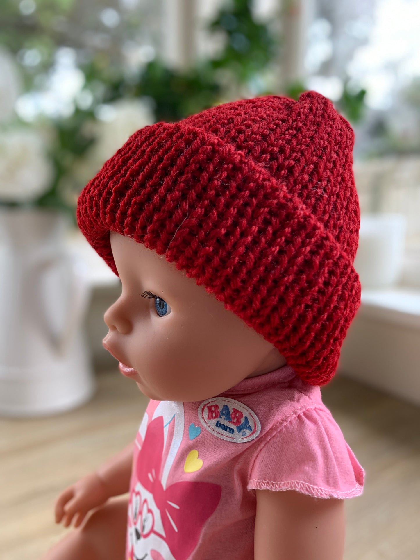 Baby beanie - Cherry red